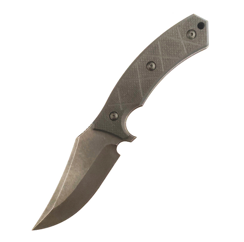 Custom 9.45 Inch Full Tang Tactical Survival Knife with Black Stonewashed Blade & Textured G10 Handle, Heavy Duty Outdoor Fixed Blade Knife OEM/ODM
