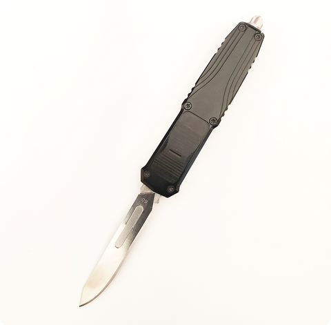 CNC Aluminum OTF Scalpel Knife Quick Release #60 Blade Hobby Utility Tool | Tactical Push-Button Sliding Pocket EDC Knife