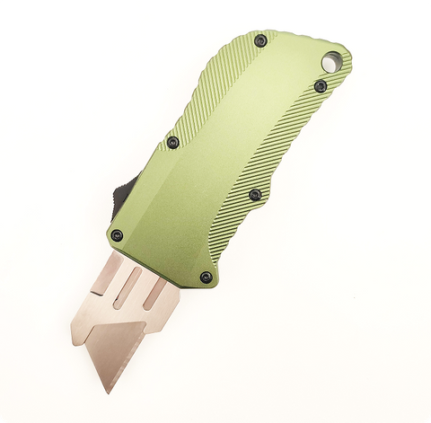 Custom OEM/ODM Aluminum Alloy OTF Utility Knife with Quick-Change Trapezoid Blade
