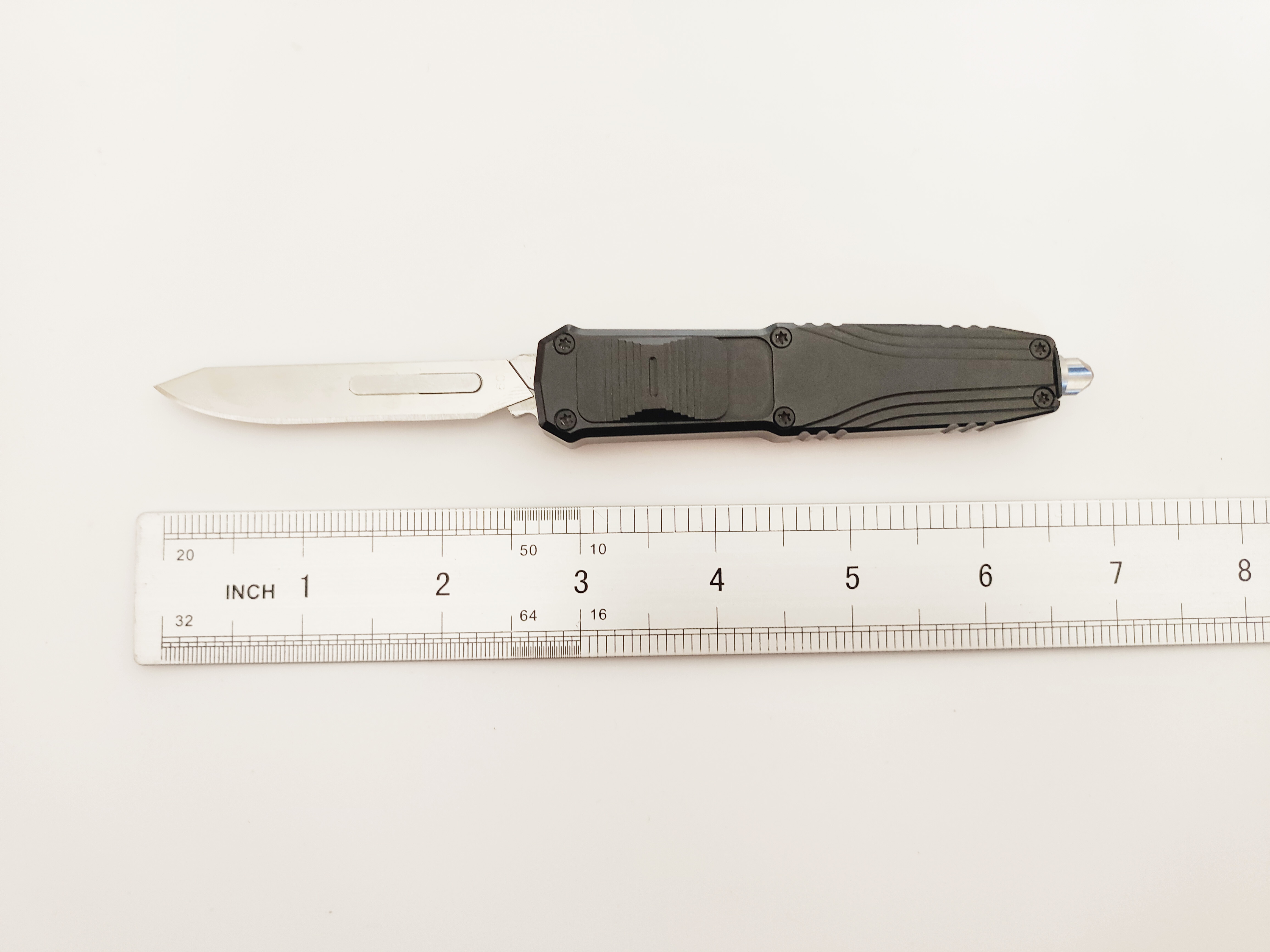 CNC Aluminum OTF Scalpel Knife Quick Release #60 Blade Hobby Utility Tool | Tactical Push-Button Sliding Pocket EDC Knife