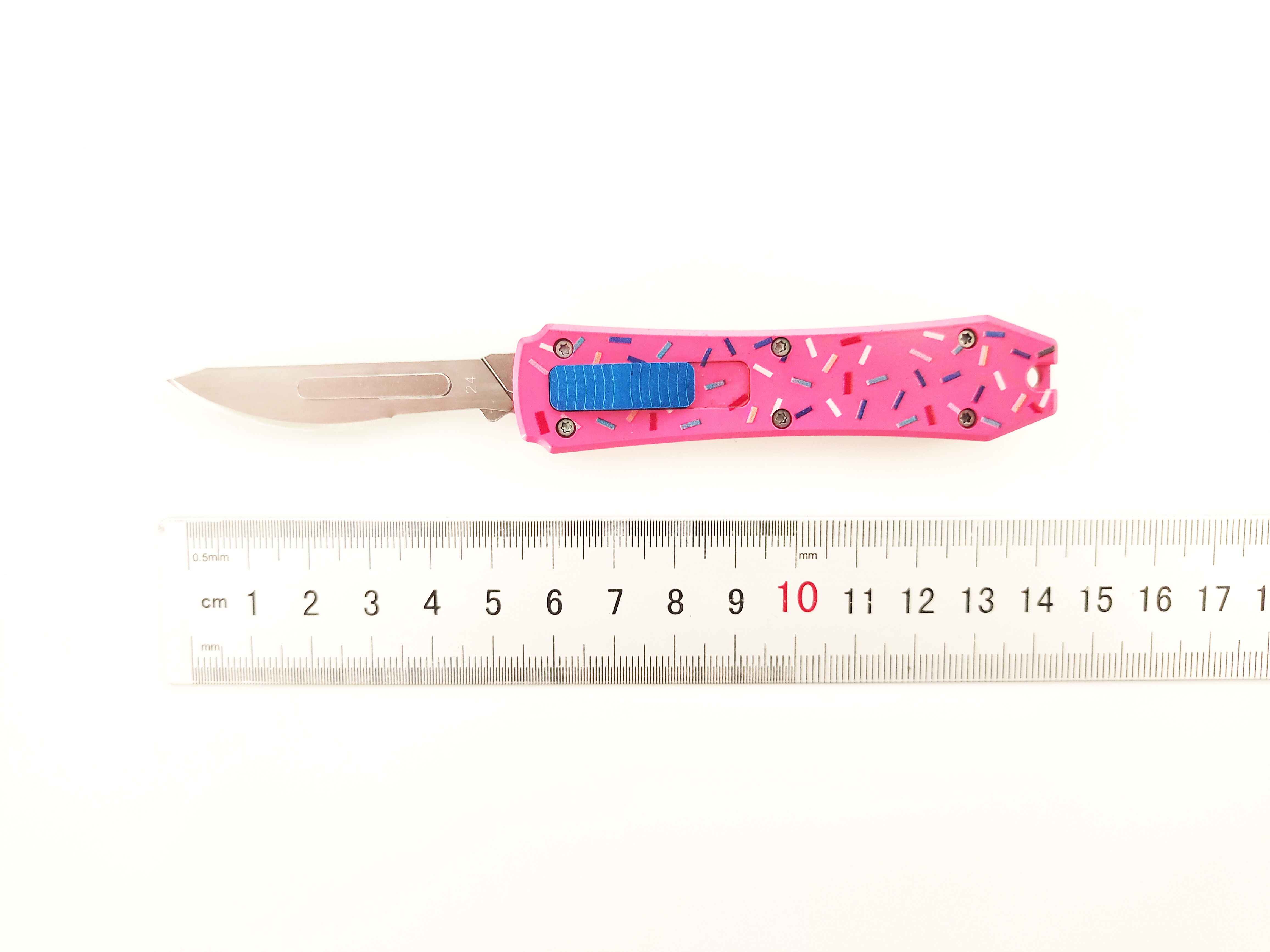 Custom CNC Aluminum OTF Scalpel Knife | Double Action Retractable Box Cutter & EDC Craft Utility Knife with Replaceable Razor Blades 